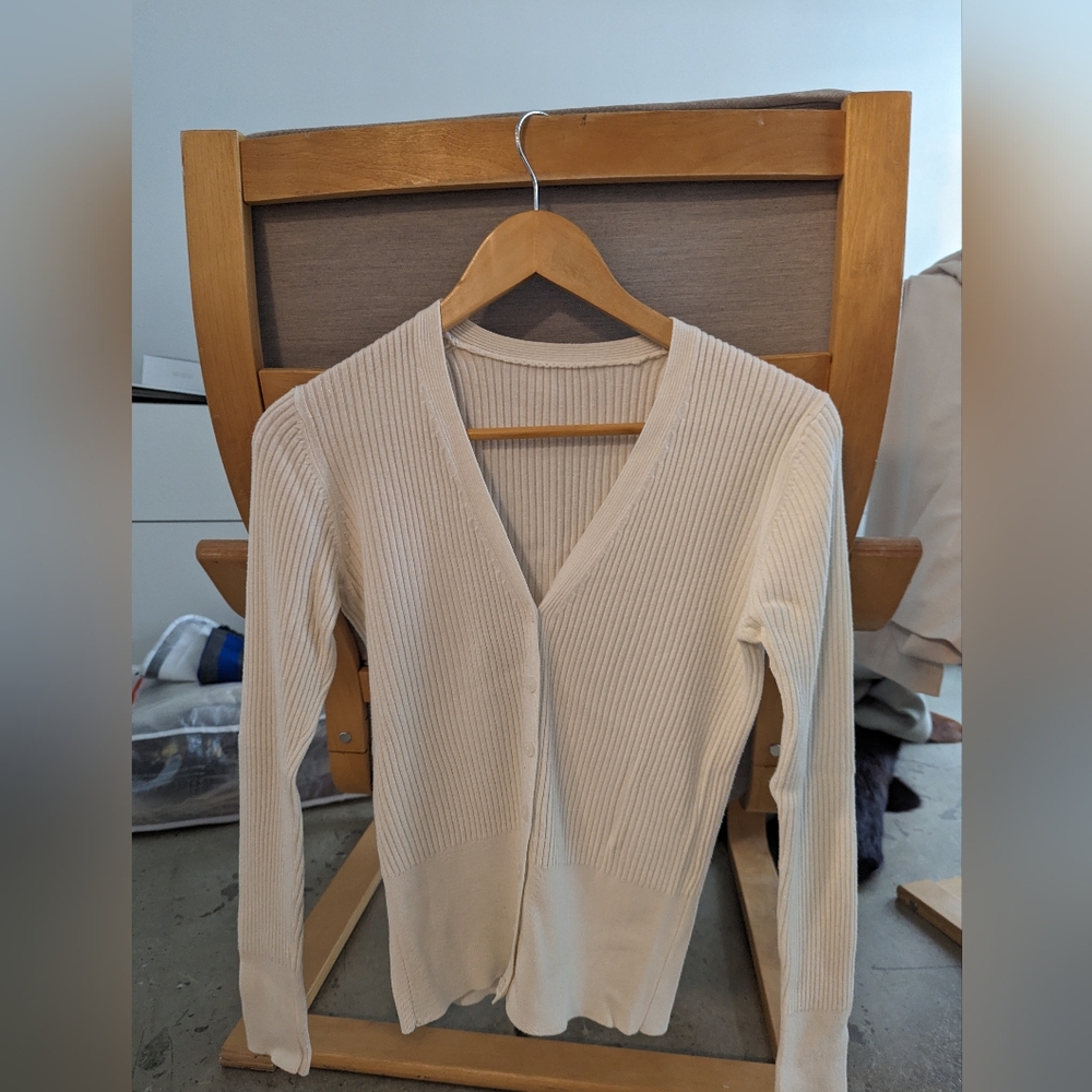 White cardigan, small